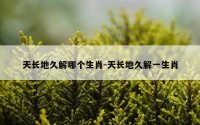 天长地久解哪个生肖-天长地久解一生肖