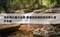 天长地久是什么歌-那是你给我的天长地久是什么歌