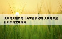 天长地久指的是什么生肖和动物-天长地久是什么生肖查明原因