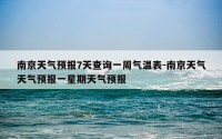 南京天气预报7天查询一周气温表-南京天气天气预报一星期天气预报