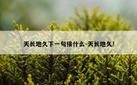 天长地久下一句接什么-天长地久!