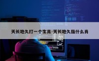 天长地久打一个生肖-天长地久指什么肖
