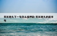 天长地久下一句怎么接押韵-天长地久的前半句