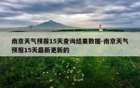 南京天气预报15天查询结果数据-南京天气预报15天最新更新的