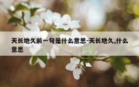 天长地久前一句是什么意思-天长地久,什么意思