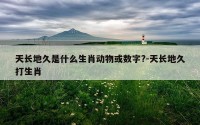 天长地久是什么生肖动物或数字?-天长地久打生肖