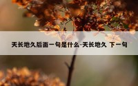 天长地久后面一句是什么-天长地久 下一句