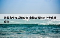 天长市中考成绩查询-安徽省天长市中考成绩查询