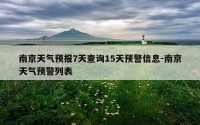 南京天气预报7天查询15天预警信息-南京天气预警列表