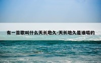 有一首歌叫什么天长地久-天长地久是谁唱的
