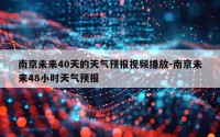 南京未来40天的天气预报视频播放-南京未来48小时天气预报