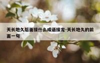 天长地久后面接什么成语接龙-天长地久的前面一句
