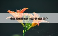 安徽滁州天长市介绍-天长县简介