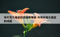 天长地久相近的词语有哪些-与天长地久相近的词语
