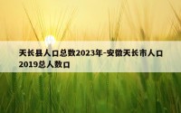 天长县人口总数2023年-安徽天长市人口2019总人数口