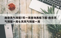南京天气预报7天一周查询表格下载-南京天气预报一周七天天气预报一周