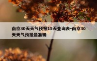 南京30天天气预报15天查询表-南京30天天气预报最准确