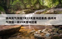 扬州天气预报7天15天查询结果表-扬州天气预报一周15天查询结果